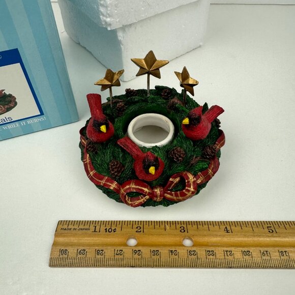 Old Virginia‎ Candle Company Cardinal Birds Gold Stars Candle Capper w Orig Box - Picture 10 of 15